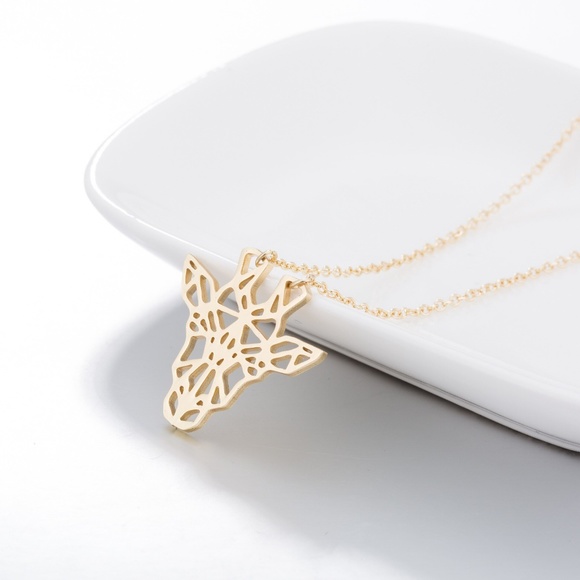 Origami Giraffe Necklace, Available in 3 Colors - Picture 3 of 3